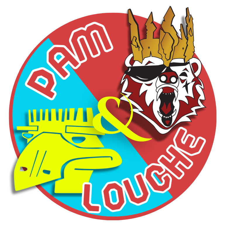 logo rond mi-tête d'ours mi-tête d'émeu